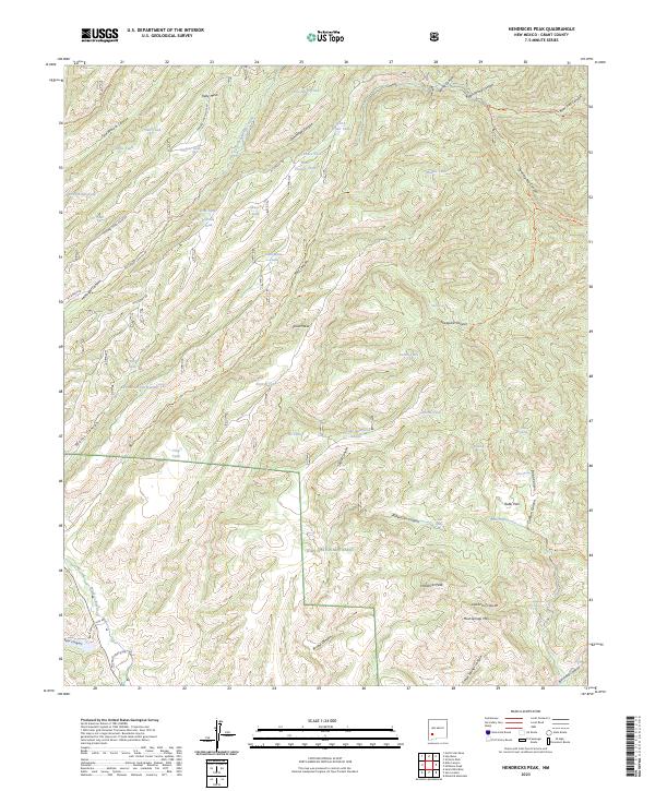 Hendricks Peak topographic map thumbnail