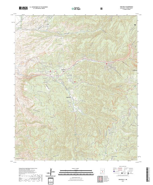 High Rolls topographic map thumbnail