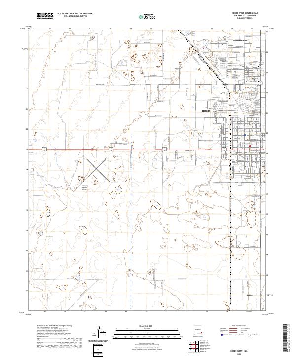 Hobbs West topographic map thumbnail