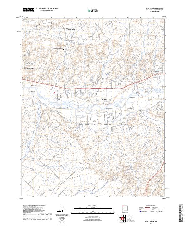 Horn Canyon topographic map thumbnail