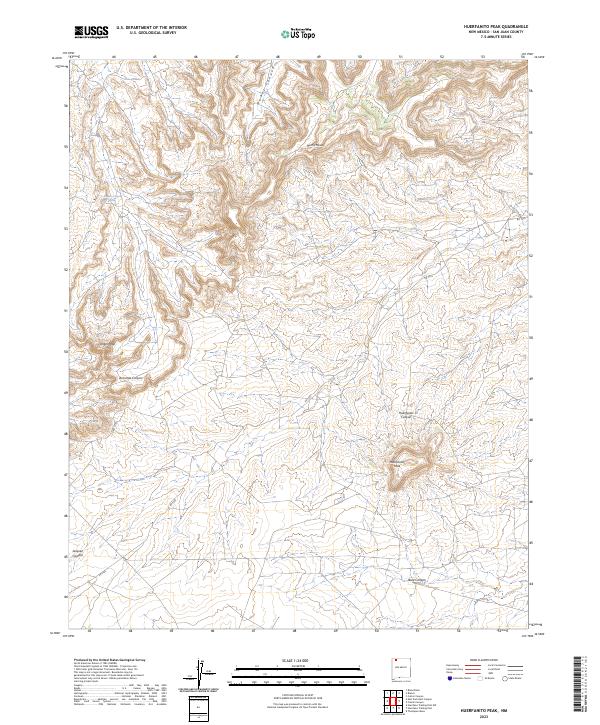 Huerfanito Peak topographic map thumbnail