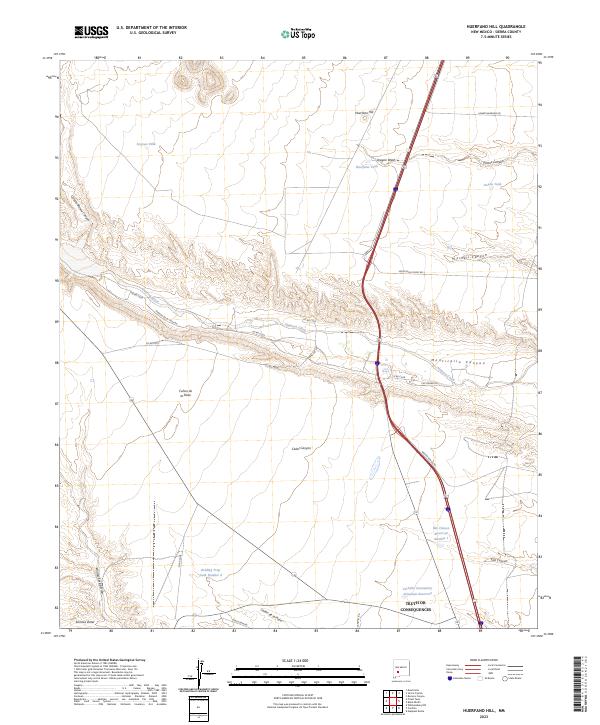 Huerfano Hill topographic map thumbnail
