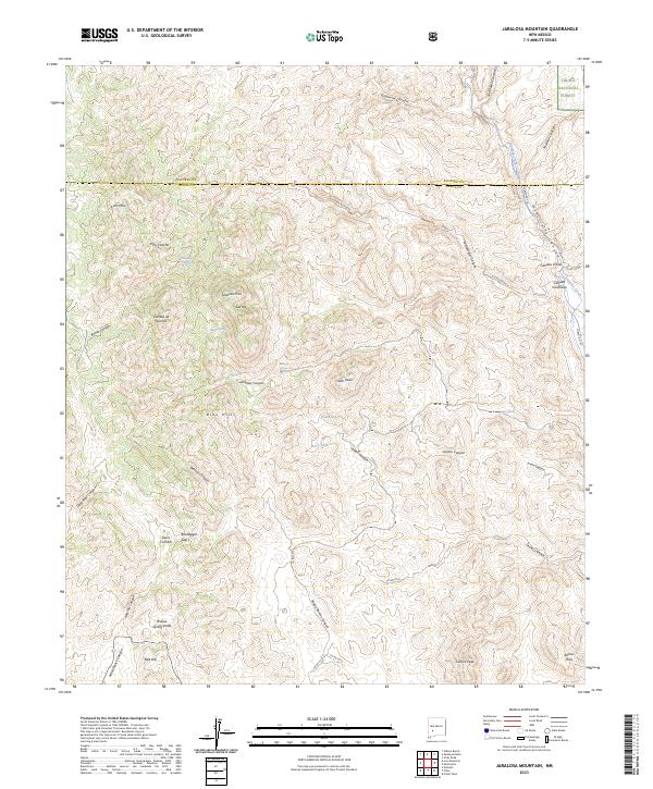 Jaralosa Mountain topographic map thumbnail
