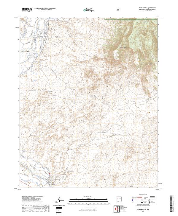 Jemez Pueblo topographic map thumbnail