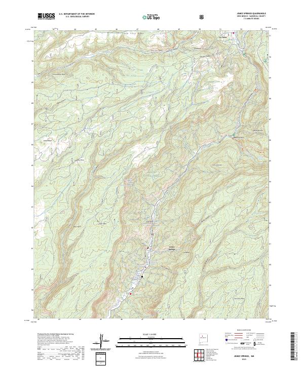 Jemez Springs topographic map thumbnail