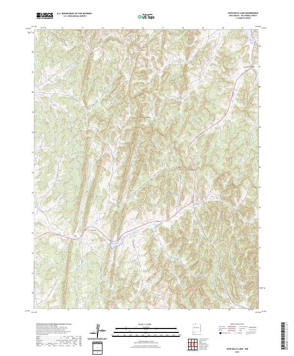 John Mills Lake topographic map thumbnail
