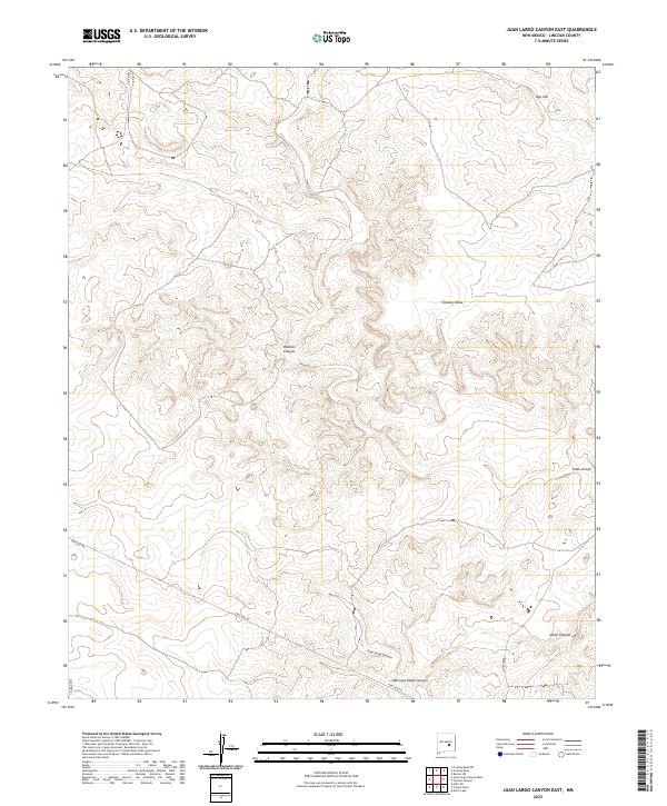 Juan Largo Canyon East topographic map thumbnail