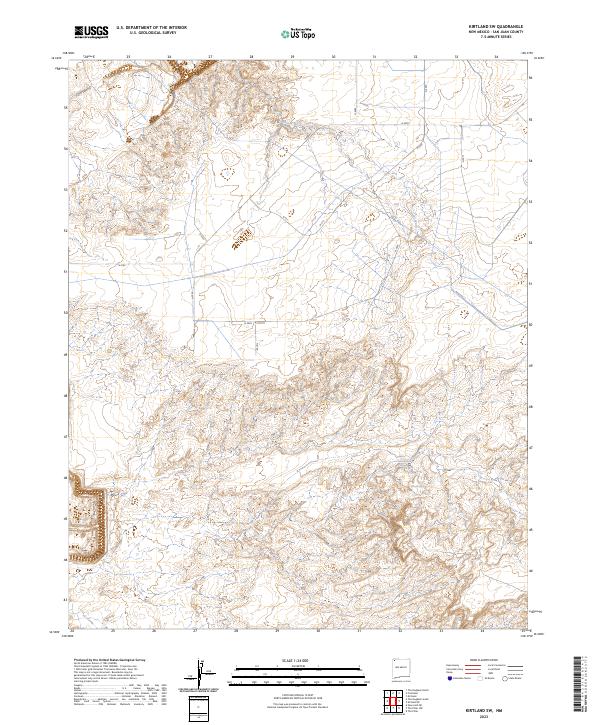 Kirtland SW topographic map thumbnail