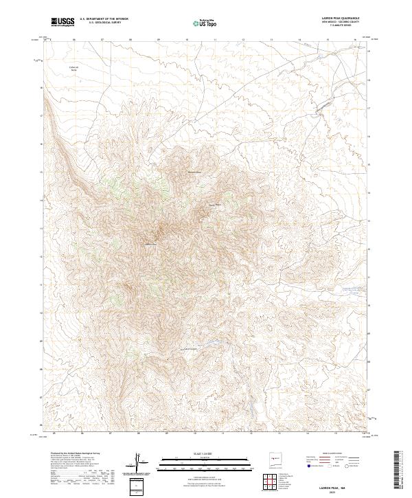 Ladron Peak topographic map thumbnail