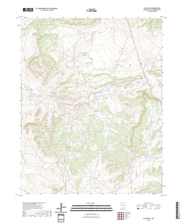 Las Nutrias topographic map thumbnail