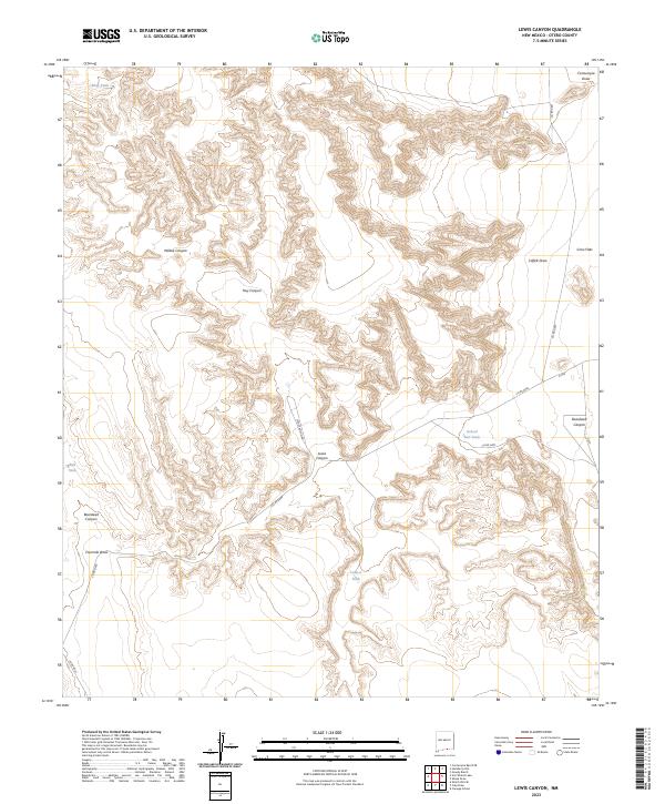 Lewis Canyon topographic map thumbnail