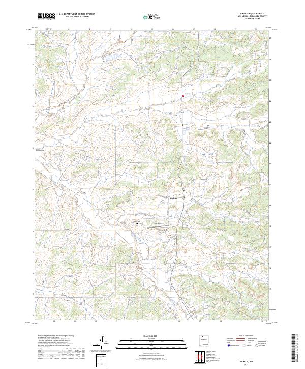 Lindrith topographic map thumbnail