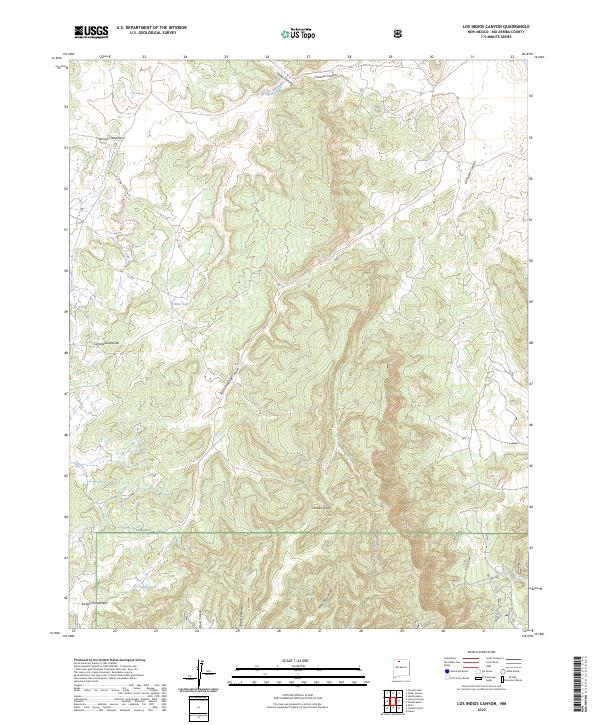 Los Indios Canyon topographic map thumbnail