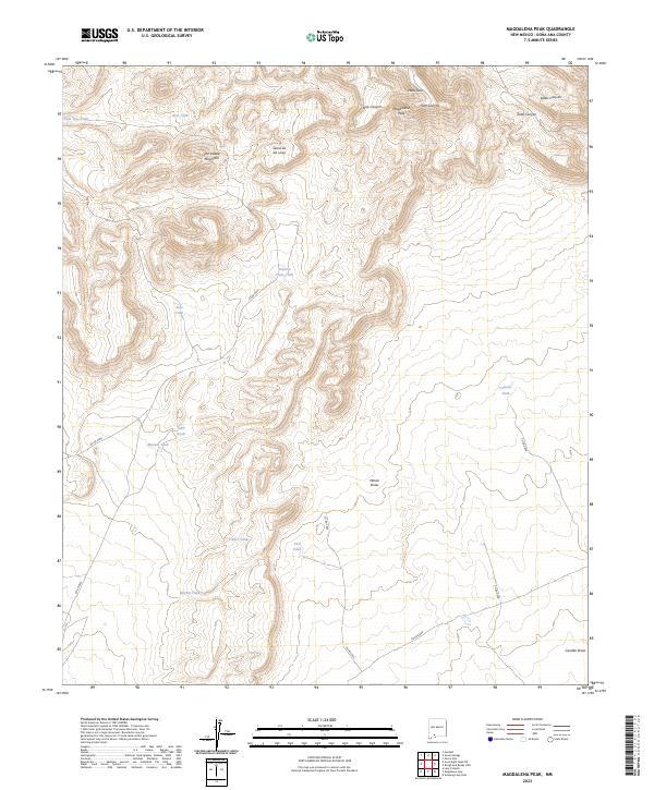 Magdalena Peak topographic map thumbnail