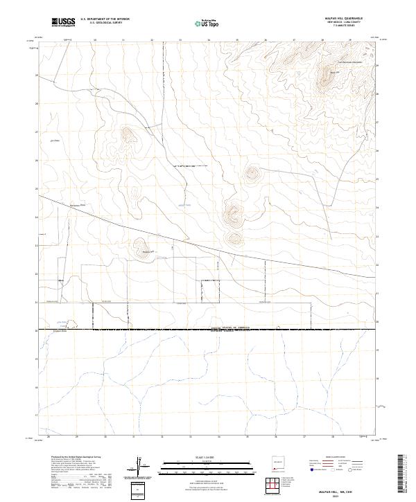 Malpais Hill topographic map thumbnail