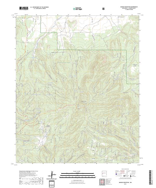 Mangas Mountain topographic map thumbnail