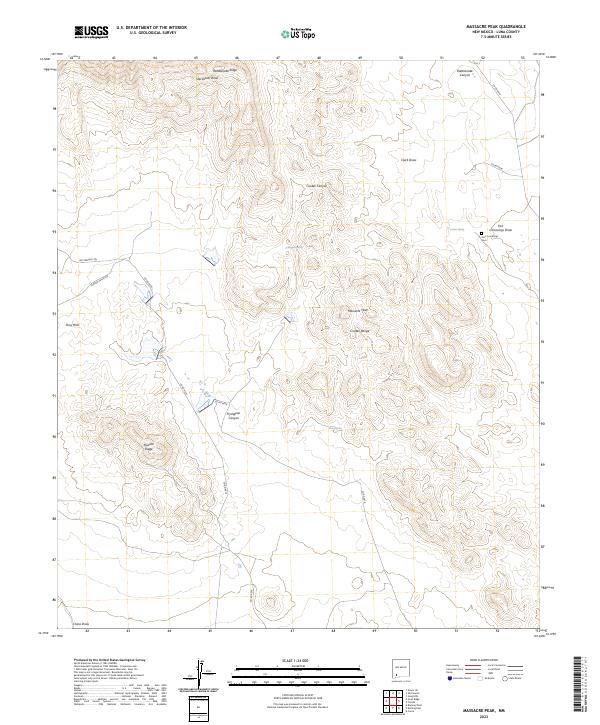 Massacre Peak topographic map thumbnail