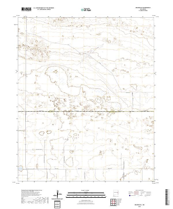 Melrose SE topographic map thumbnail