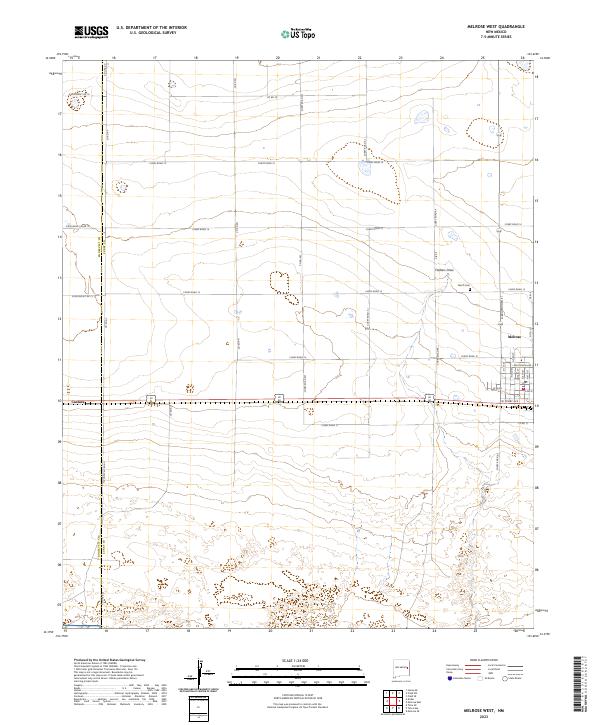 Melrose West topographic map thumbnail