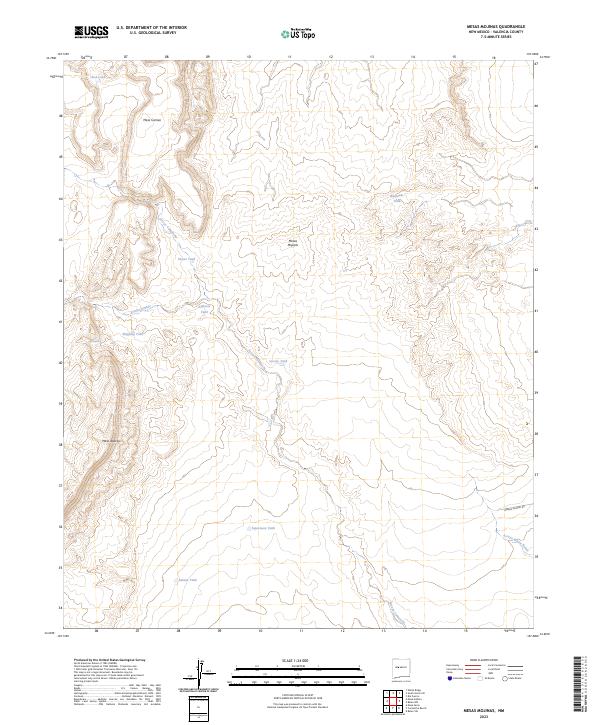 Mesas Mojinas topographic map thumbnail