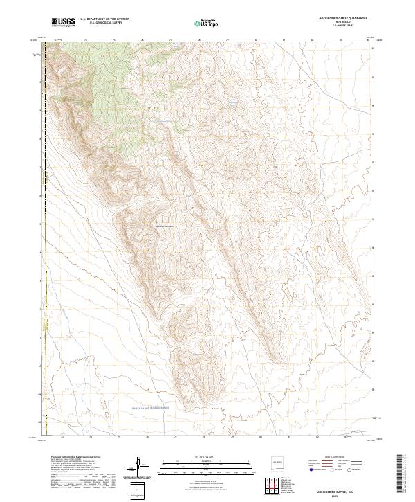 Mockingbird Gap SE 2023 topographic map thumbnail