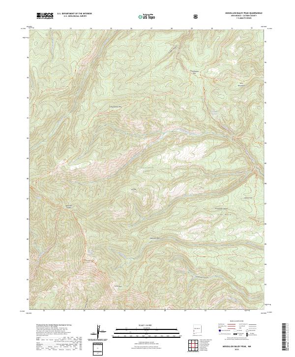 Mogollon Baldy Peak topographic map thumbnail