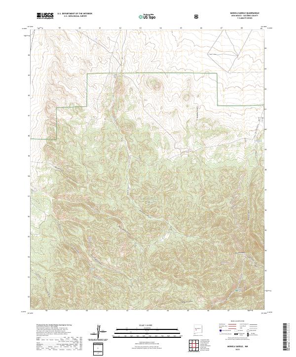 Monica Saddle topographic map thumbnail