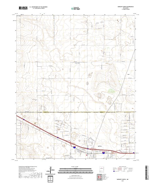Moriarty North topographic map thumbnail
