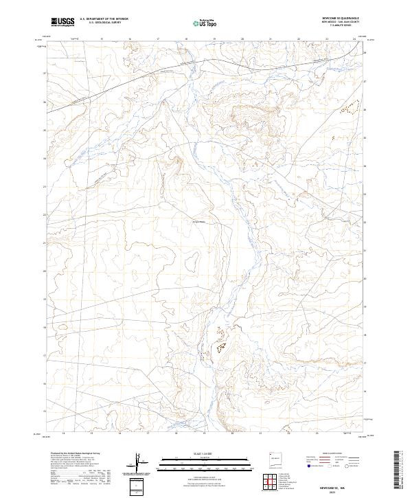 Newcomb SE 2023 topographic map thumbnail