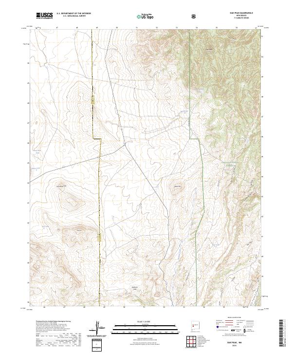Oak Peak 2023 topographic map thumbnail