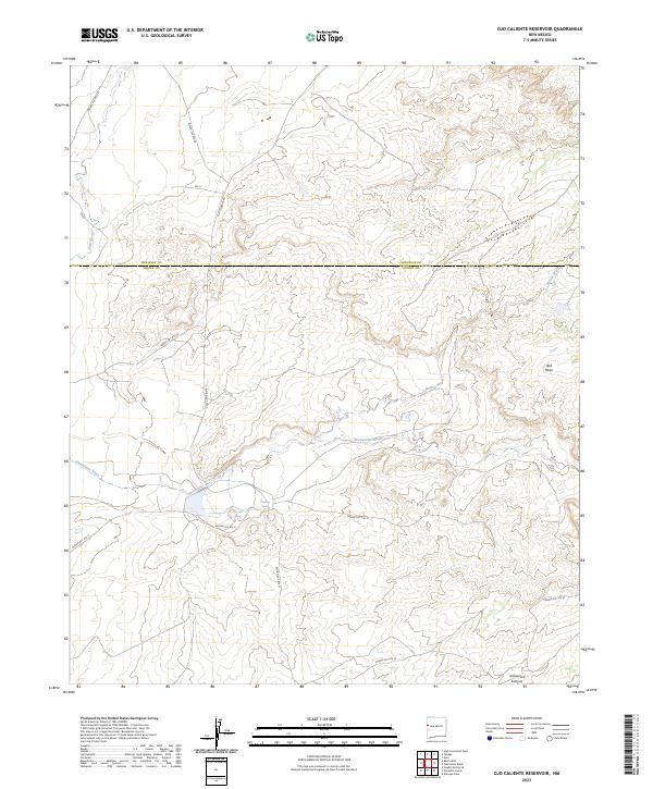 Ojo Caliente Reservoir topographic map thumbnail