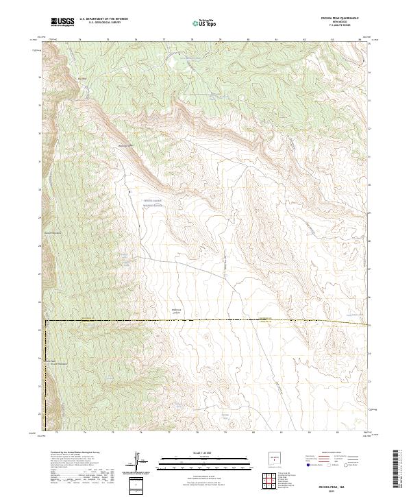 Oscura Peak topographic map thumbnail