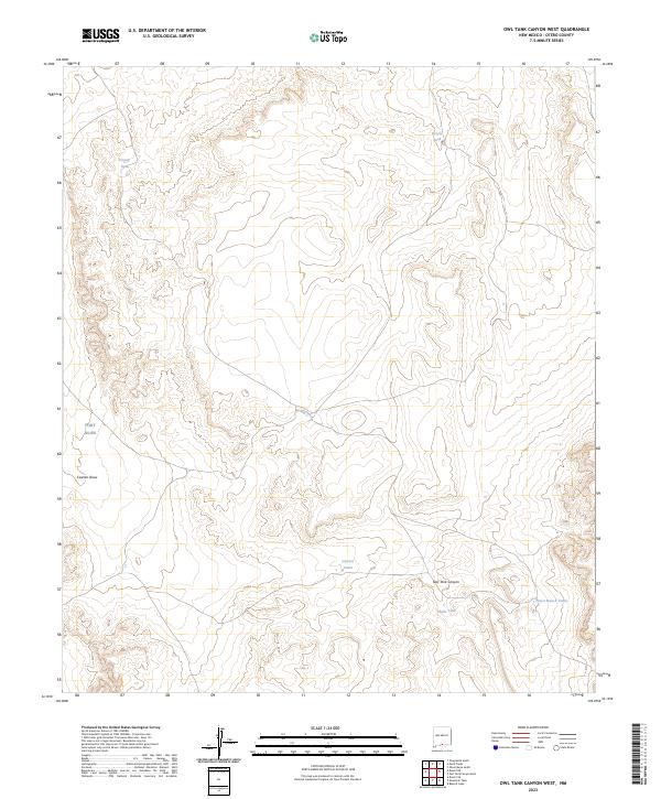 Owl Tank Canyon West topographic map thumbnail