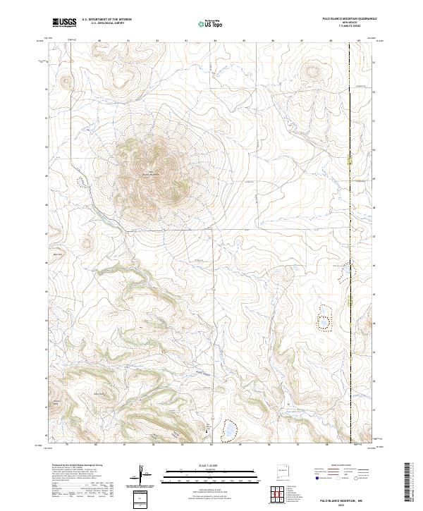 Palo Blanco Mountain topographic map thumbnail