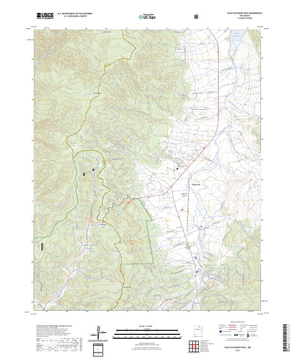Palo Flechado Pass topographic map thumbnail