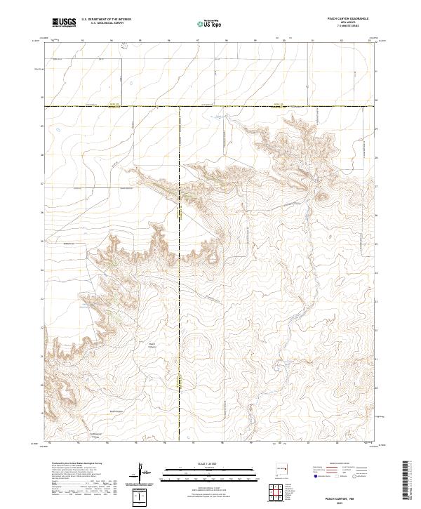 Peach Canyon topographic map thumbnail
