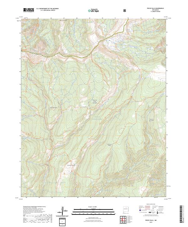 Pecos Falls topographic map thumbnail