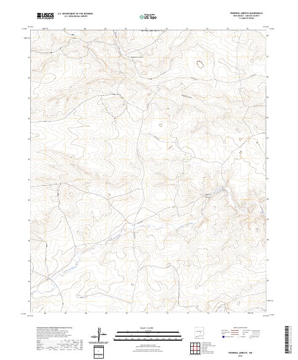 Pedernal Arroyo topographic map thumbnail