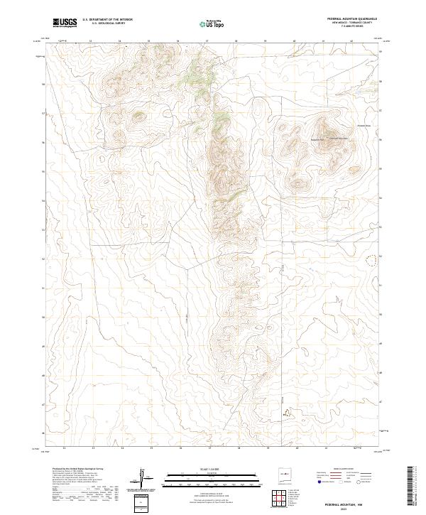 Pedernal Mountain topographic map thumbnail