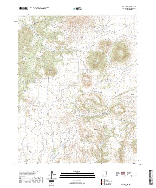 Pine Buttes topographic map thumbnail