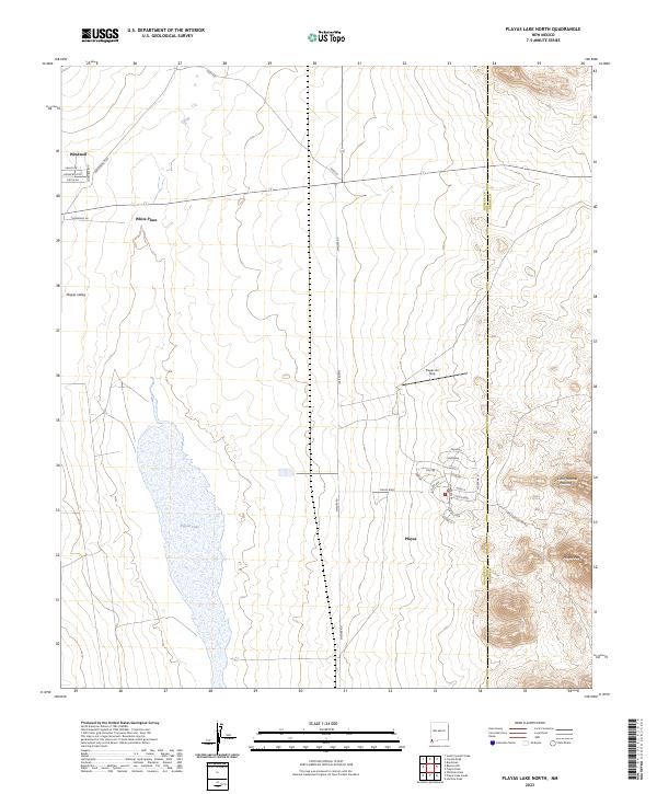 Playas Lake North topographic map thumbnail
