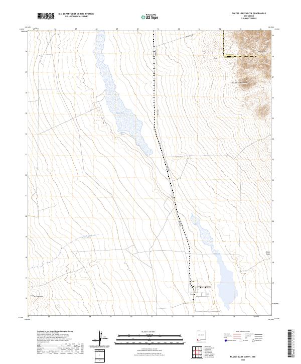 Playas Lake South topographic map thumbnail