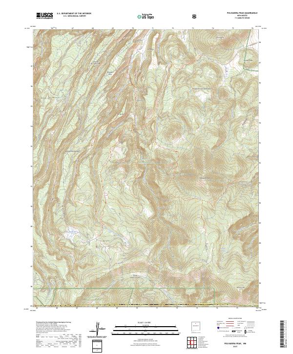 Polvadera Peak 2023 topographic map thumbnail