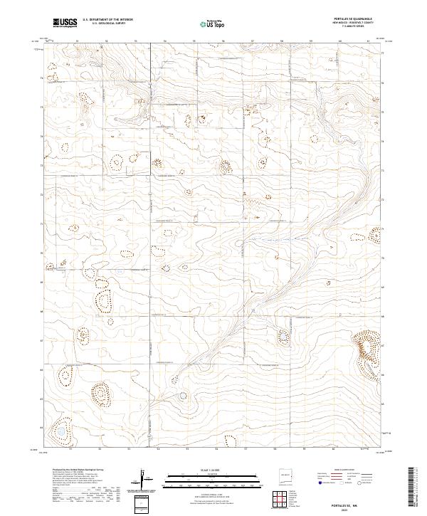 Portales SE topographic map thumbnail