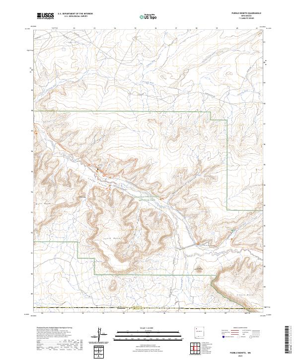 Pueblo Bonito topographic map thumbnail