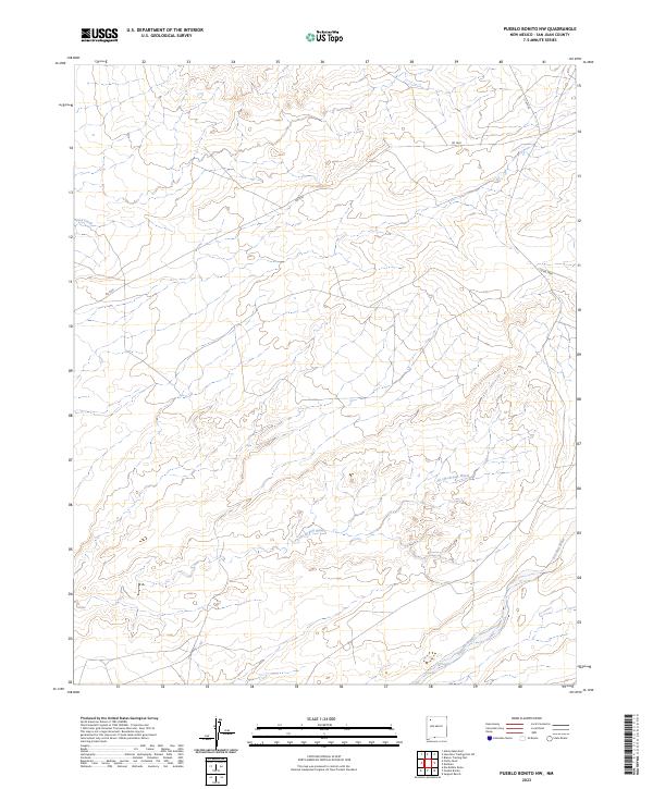 Pueblo Bonito NW topographic map thumbnail