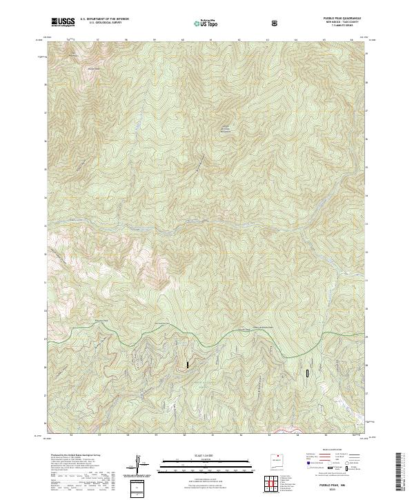 Pueblo Peak topographic map thumbnail