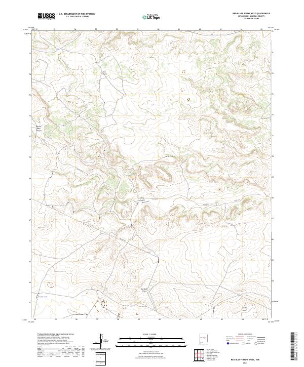 Red Bluff Draw West 2023 topographic map thumbnail