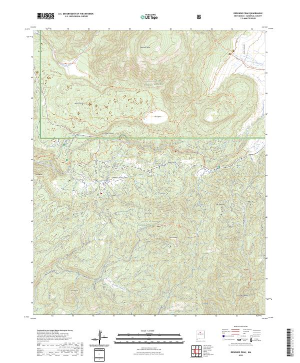 Redondo Peak 2023 topographic map thumbnail