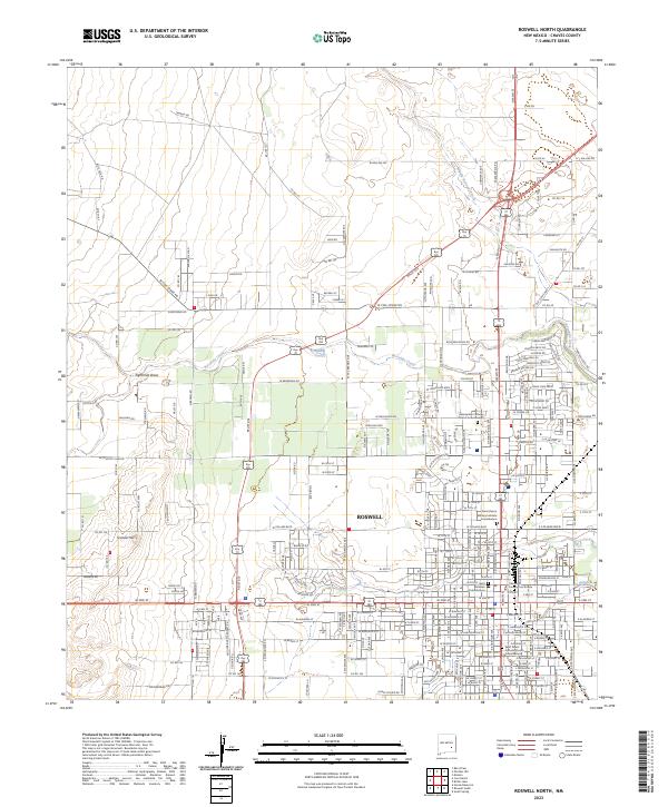 Roswell North topographic map thumbnail